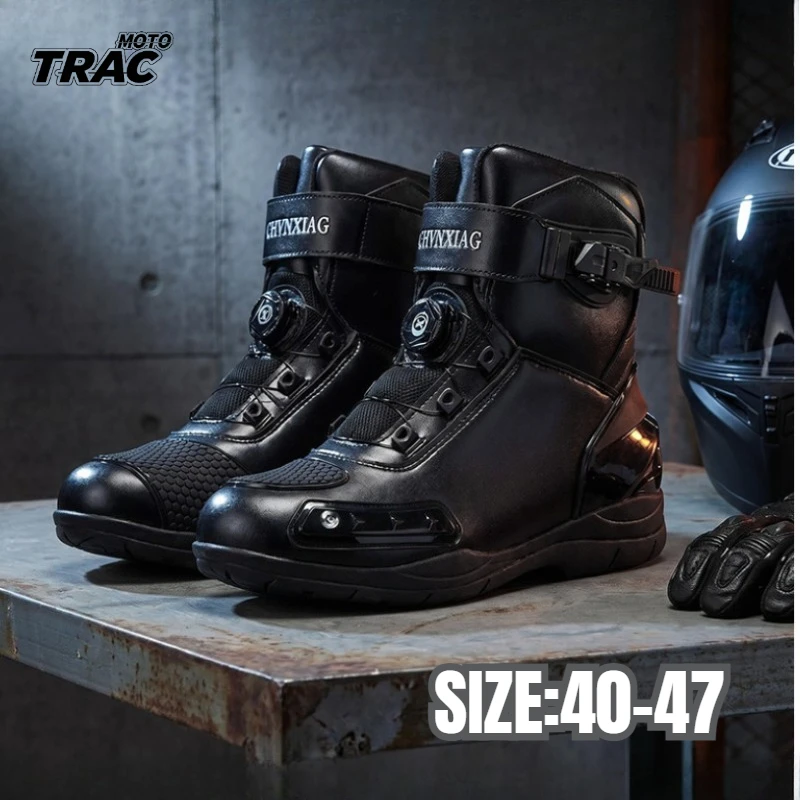 Hot Ankle Protection Boots Men‘s Shoes Dial Closure System Waterproof for Outdoor UTV ATV Motorcycle Motocross Off-Road Riding