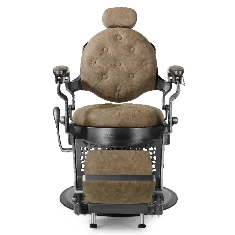 

Кресло для парикмахерской в винтажном стиле из ПВХ-кожи, мебель для салонов красоты, парикмахерское кресло