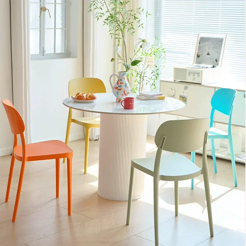 

Dining Chair Stacking Designer Furniture Plastic Household Simple Thickening Sillas Leisure Office Chair Nordic Chaises En Bois