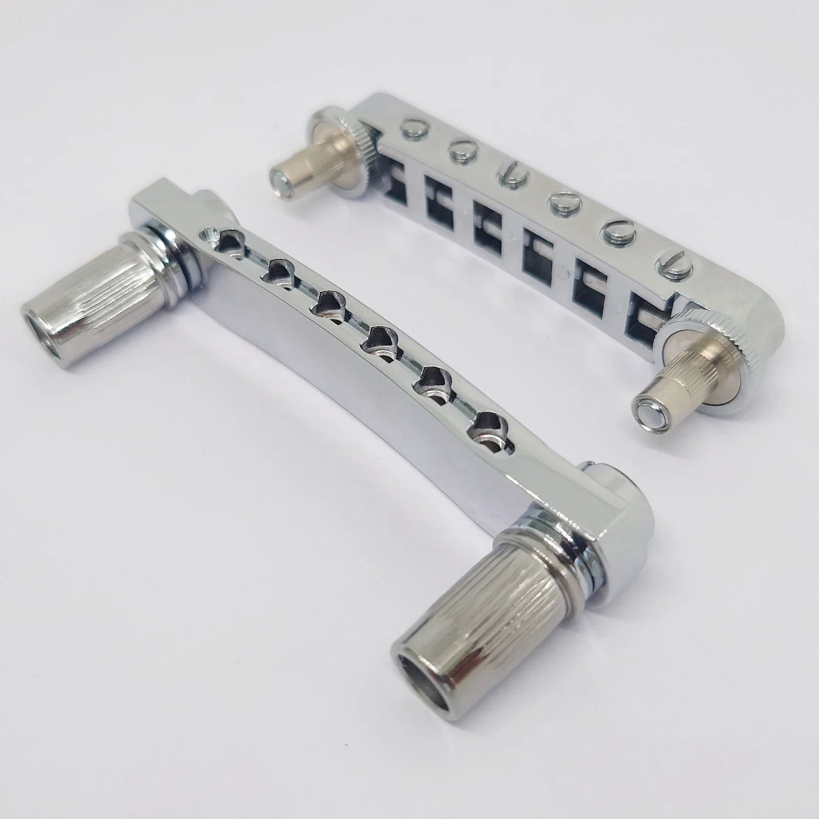 Guitar Fixed Saddle Bridge Tailpiece Set with ABR-1 Style Tune-O-Matic Bridge Chrome for ABR LP SG EPi Electric guitars