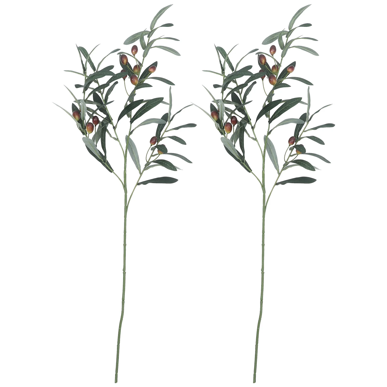 

2pcs Artificial Olive Branches Faux Plants Home Office Wedding Decor Decorative Stems Desktop Plant Ornament Wear-Resistant