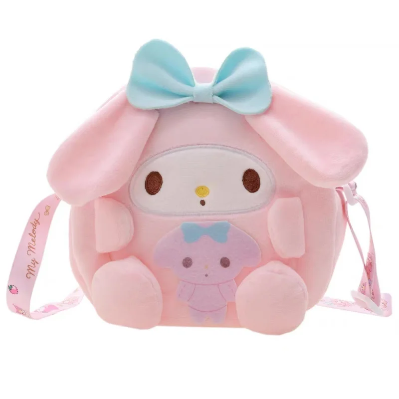 2023 neue Sanrio Plüsch Rucksack niedlich meine Melodie Umhängetaschen Kawaii Cinna moroll Handtasche 18cm Kulomi Mini Tasche Geschenke für Kinder Mädchen