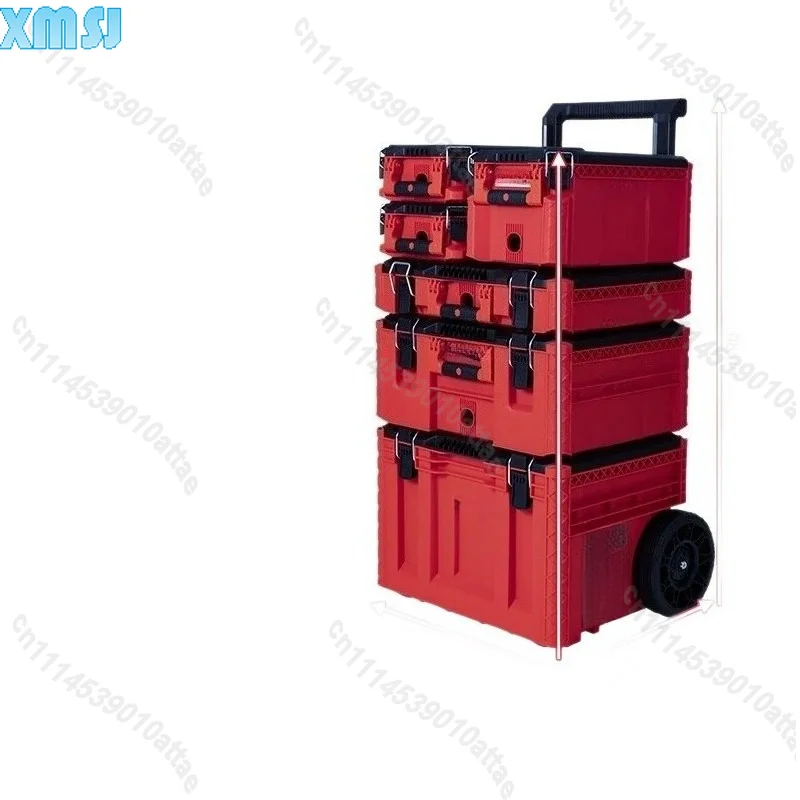 Storage Box 6 Layer Stacked Combination Multifunctional Hardware Trolley Case with Wheels for Electric Tools