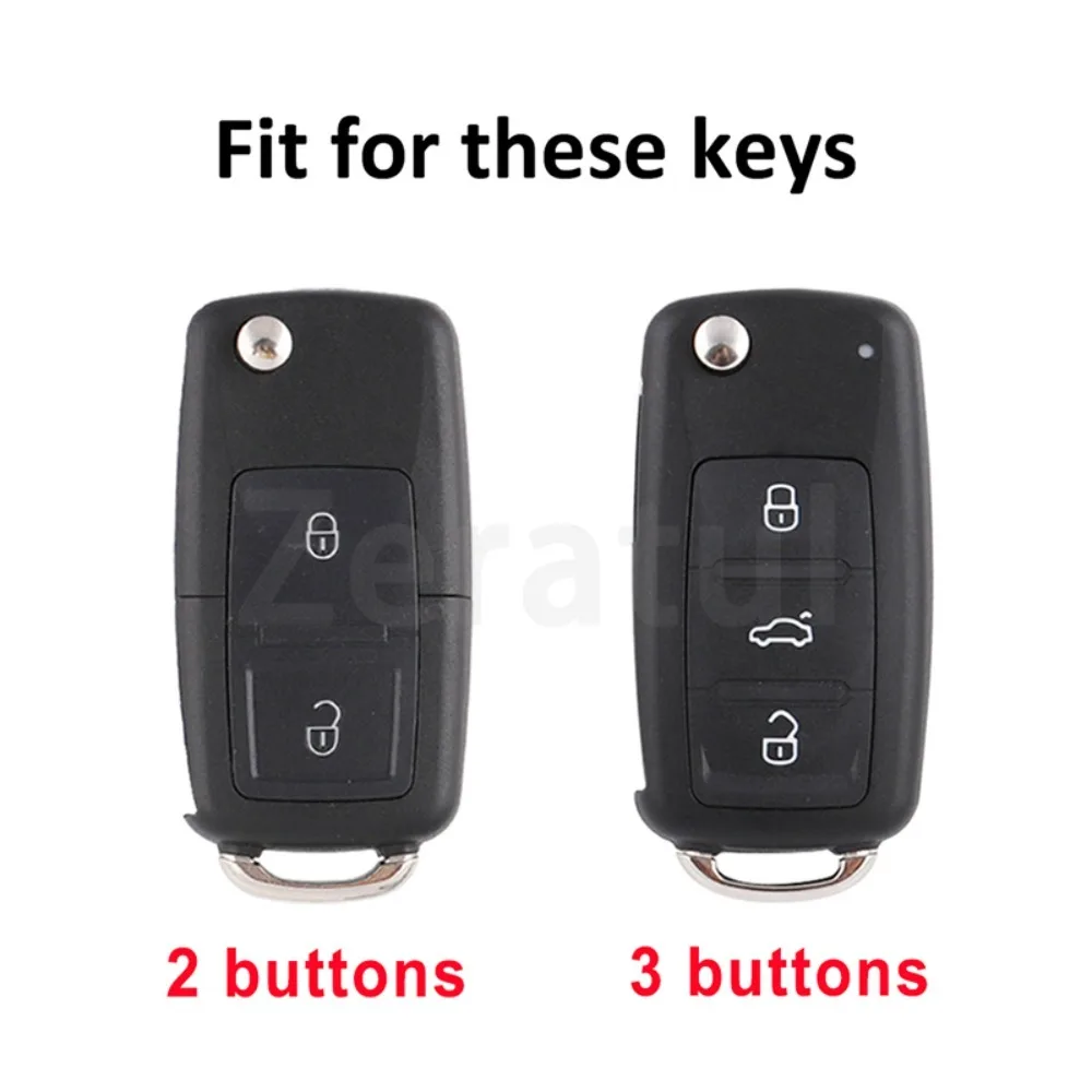 For VW Volkswagen Polo Golf Passat Beetle Caddy T5 Up Eos Tiguan Skoda Octavia A5 TPU Car Key Case Cover Auto Shell Fob Keychain