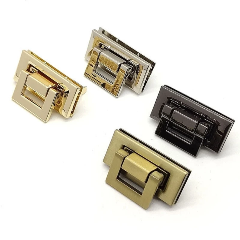 Bag Turn Lock Clasp Twist Lock, Zinc Metal Square Frame with Pivoting Latches for Suitcase, Storage Case and Tool Case Repair