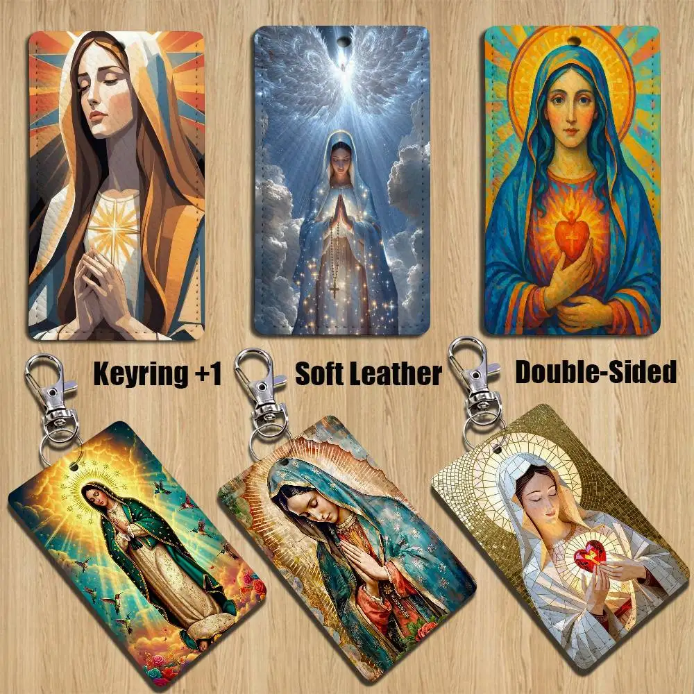 

kind Guadalupe Virgin De ART Cartoon Singer Anime Card Keychain Fashion Pendant Bag ID Door Card Case Bus Card Cute Adult