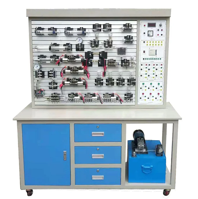 Hydraulic and Pneumatic PLC Control Comprehensive Training Kit Educational Training Equipment Hydraulic Pneumatic PLC Trainer