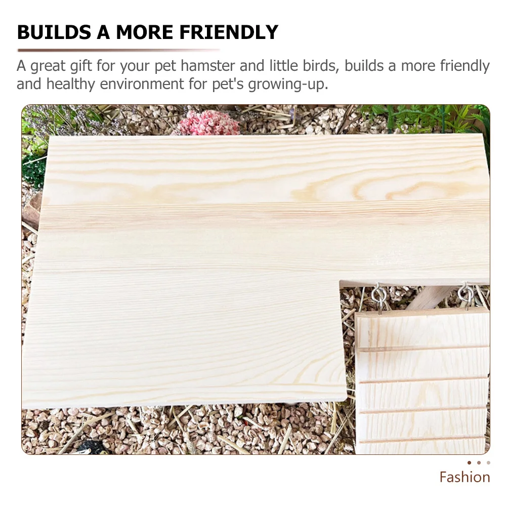 

Wooden Hamster Platform Ladder Natural Cage Rat Plaything Small Chinchilla Floor Pet Supply Rest Decorative Animal