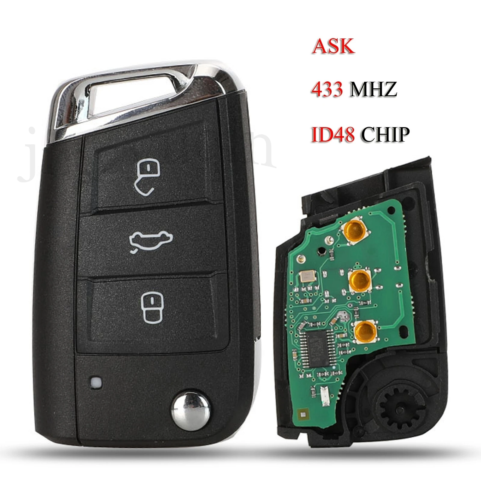 jingyuqin Keyless Go/Half Smart Remote Car Key For VW Volkswagen Golf7 MK7 Touran Polo Tiguan 433Mhz MQB ID48 Chip