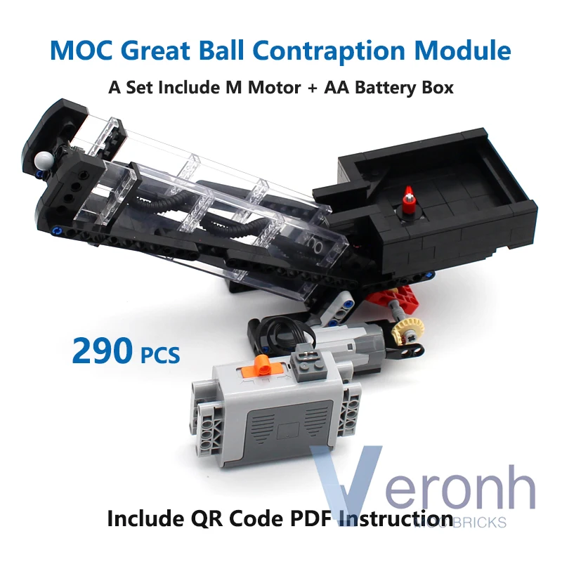 Bloques de construcción de gran bola eléctrica, juguetes de ladrillos MOC de alta tecnología, Compatible con funciones de potencia, regalos para niños