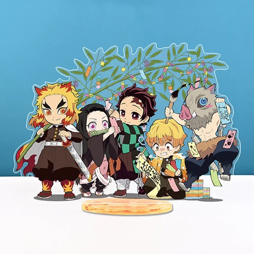 20 Stylów Anime Akrylowe Stojaki Ozdobne z Motywem Ghost Slayer Blade, Węgielny Lang Douzi, Motyl Ninja, Humanoidalne Kolekcje