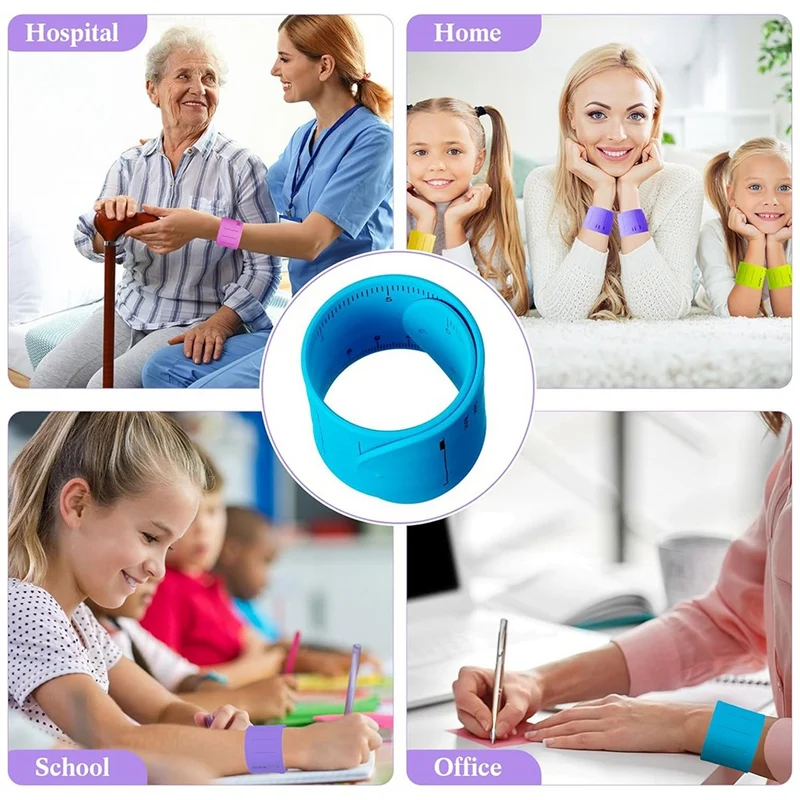 SCLS 6 Pcs Nurse Silicone Bracelet To Do List Slap Silicone Reminder Bracelet 9.4X1.8In Reusable Wearable Wrist