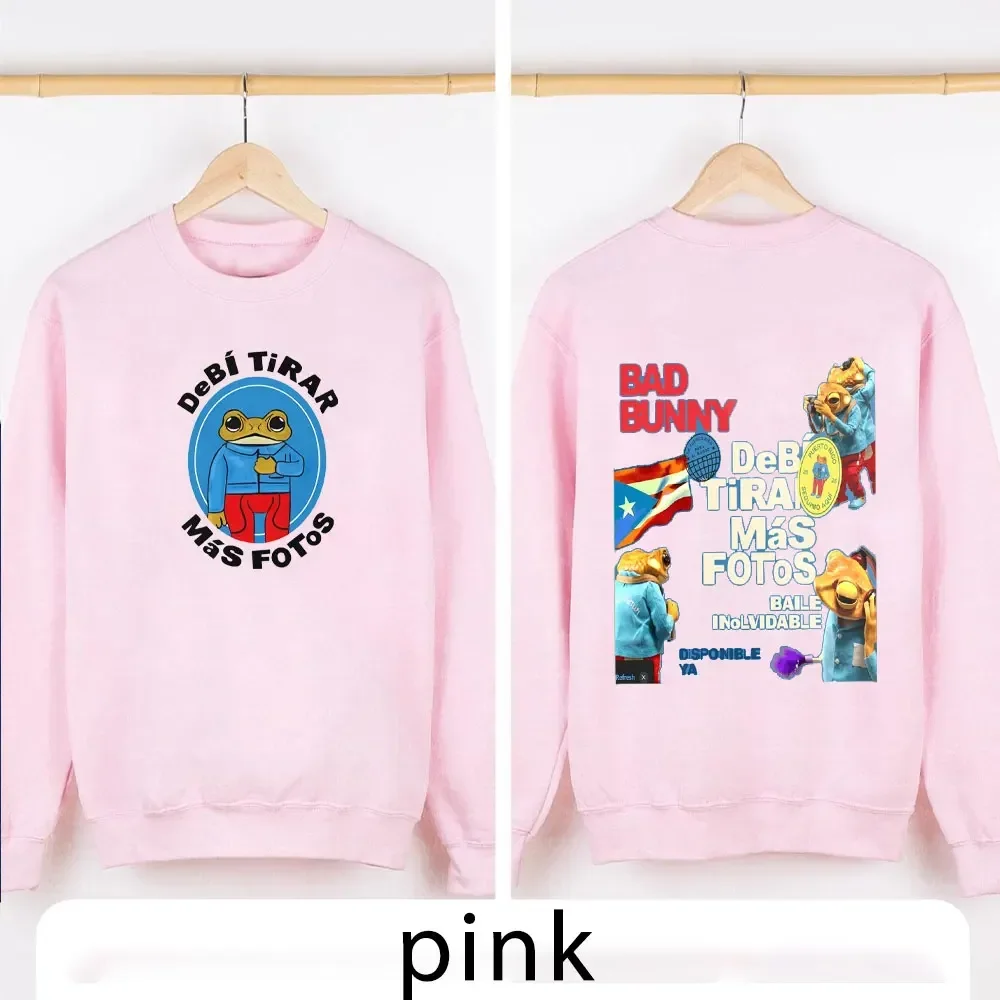 Debi Tirar Mas Fotos 2025 Assinatura Street Apparel Bad Bunny Inspiration Quote Moletom com capuz Crewneck Mr. Frog Roupas com capuz Mulheres Tops