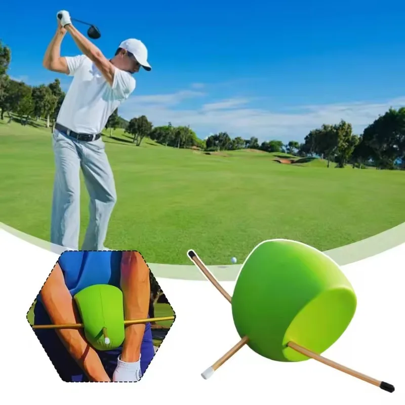 Golf Swing Training Aid with Connected Ball Fixes Chicken Wings Trains Proper Arm Posture Simple Effective Home Practice