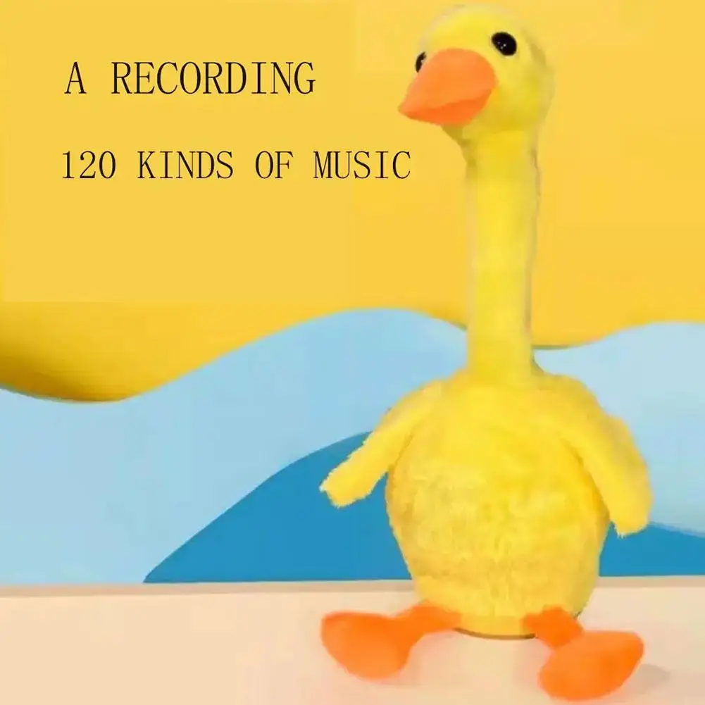 Cute Repeating Talking Duck Children's Plush Toy Fun Music Talking Imitation Twisting Dancing Gift Recording Toy Educationa R0o3