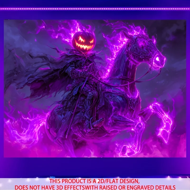 VIKAMA Halloween Headless Horseman Wandteppich Thema Party Dekor Dunkler Stil Wohnzimmer Gaming Zimmer Wand Raum Dekor