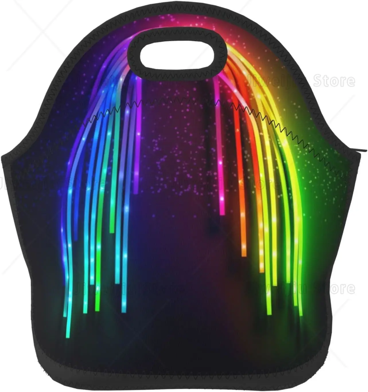 

Rainbow Neon Lunch Bag for Women Insulated Tote Bags Reusable Box for Men Leakproof Cooler Container