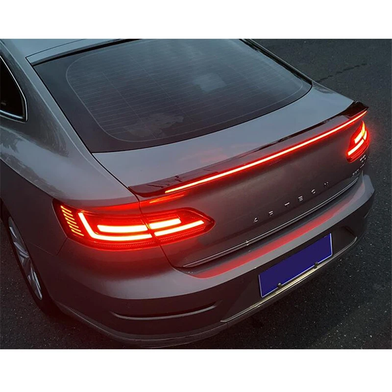 CEYUOST FOR NEW VW CC Long LED Light Spoiler Wing Car Trunk Rear Lip Black Tail Fin Accessories Decoration Volkswagen CC 2019 20