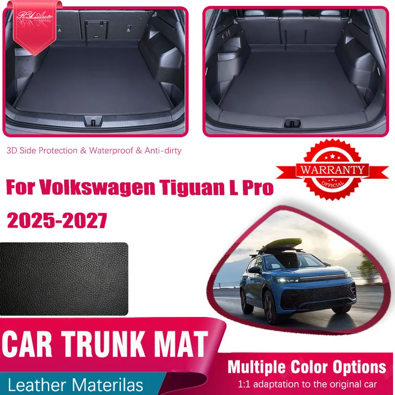 

Коврики в багажник для VW Volkswagen Tiguan L Pro 2025 2026 2027, длина автомобиля 4735 мм, кожаные подкладки для хранения, накладка на багажник, автоаксессуары