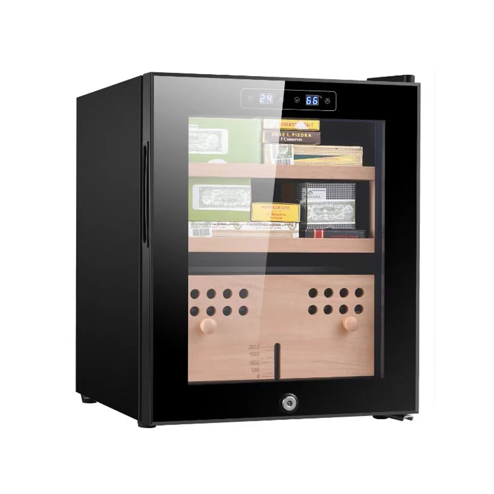 Manufacturer Wholesale Electronic Desktop Cigar Cabinet 200CT Cedar Wood Cigar Box Luxury Cigar Humidor