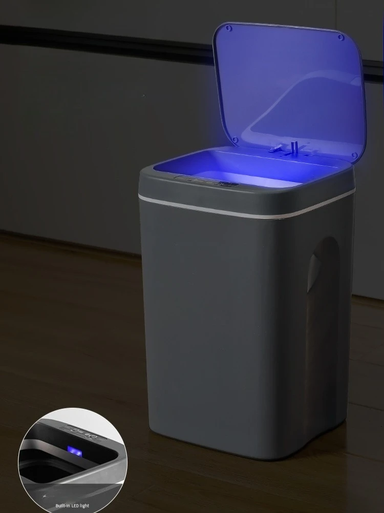 

Умный мусорный бак большой емкости, автоматический сенсорный мусорный бак, бесконтактное водонепроницаемое мусорное ведро с крышкой для кухни, ванной комнаты