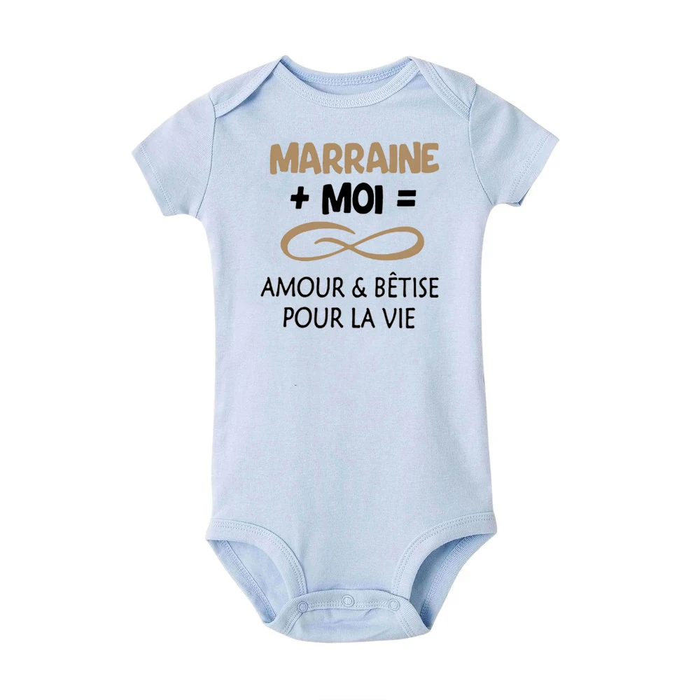 Summer Newborn Infant Baby Clothes Funny French Print Toddler Jumpsuits Boys Girls Unisex Short Sleeve Newborn Bodysuits Outfits