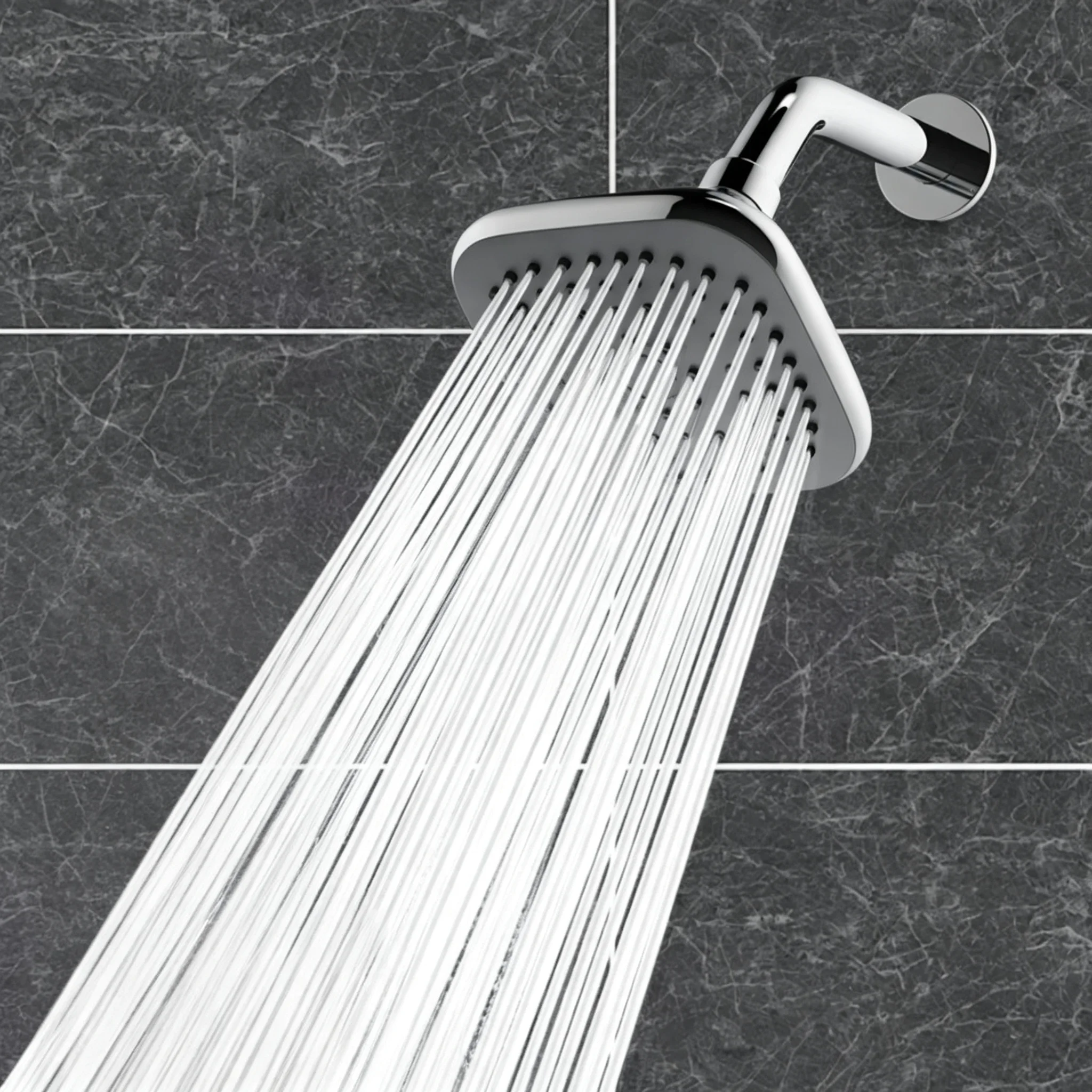 1 Pc Square Wall Mounted Showerhead, Fully Covered with Natural Rainfall Showerhead, Universal G1/2 Connection Port
