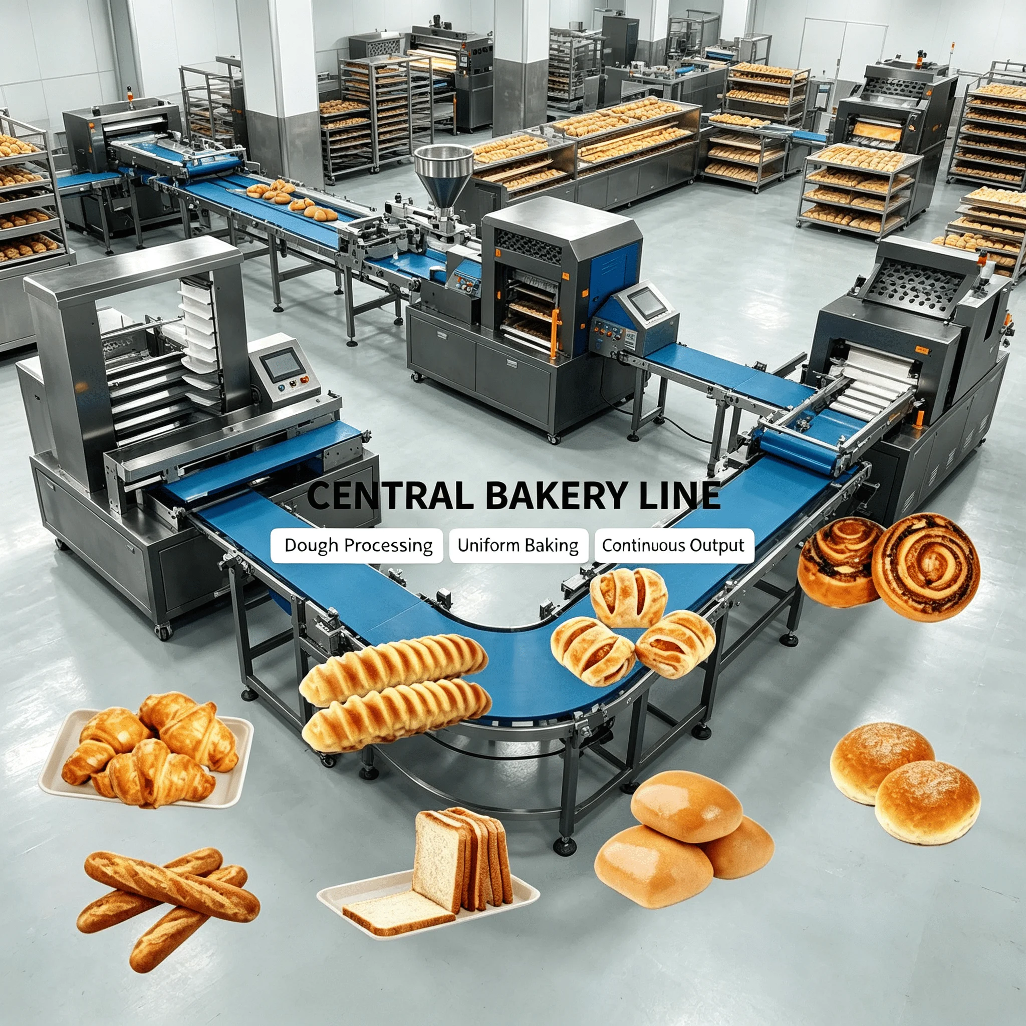 Baguette Production Line Automatic Forming Machine for Commercial French Pastry Making Customized