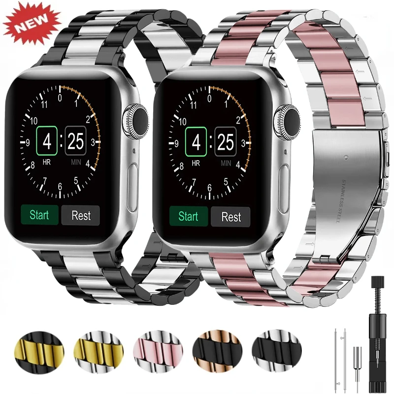 حزام معدني متوافق مع Apple Watch Ultra 10 9 8 7 46mm 45mm 44mm 42mm 41mm 40mm 49mm سوار فولاذي غير قابل للصدأ iWatch 6 5 4 3 SE