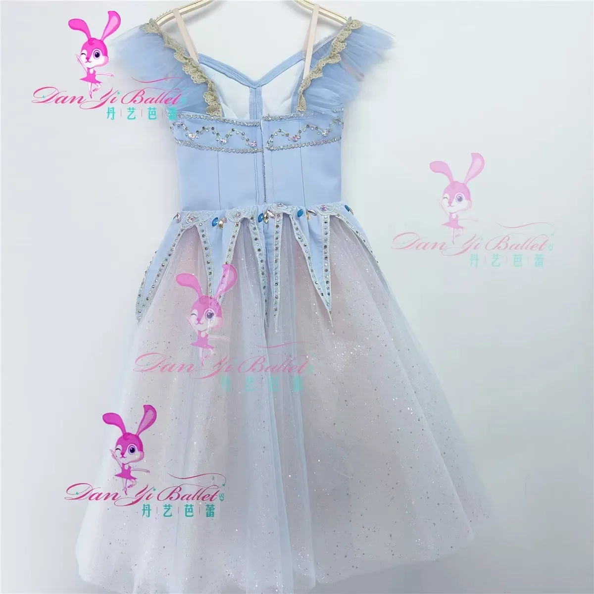 Danyi dance rabbit blue river dance ballet performance dress long gauze dress competition dress professional customization