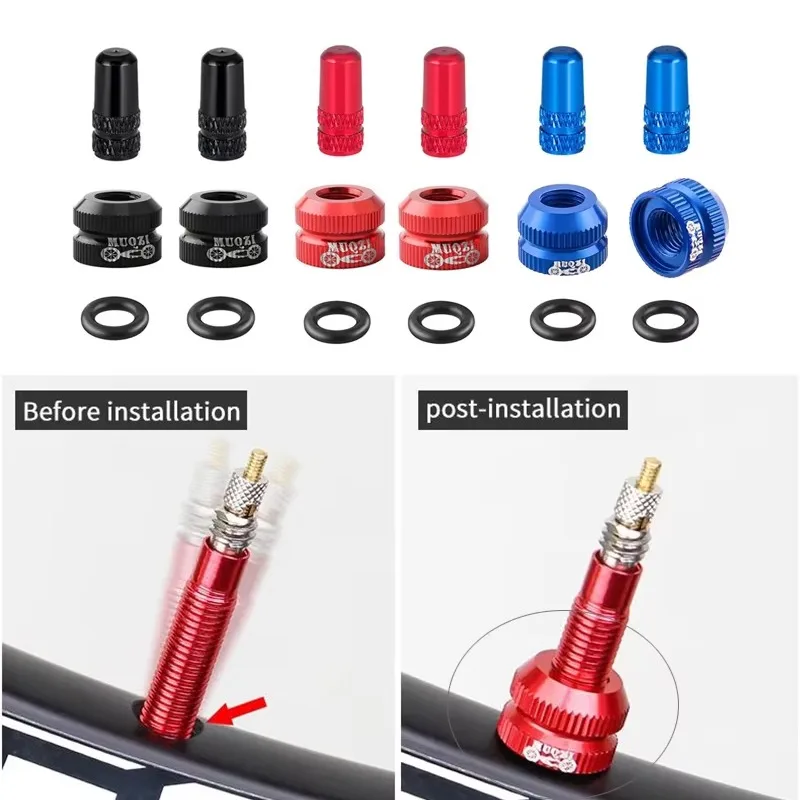 مجموعة أغطية صمامات إطارات الدراجة الجبلية، صواميل فوهة شريدر، غطاء داخلي مقاوم للغبار من سبائك الألومنيوم لدراجة الطريق والدراجات الجبلية #4