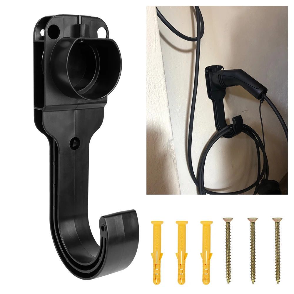 

Gun Head Socket Wall Mount Bracket For Type 2 Connector EU Plug For Electric Car Charging EV Charger Cable Holder