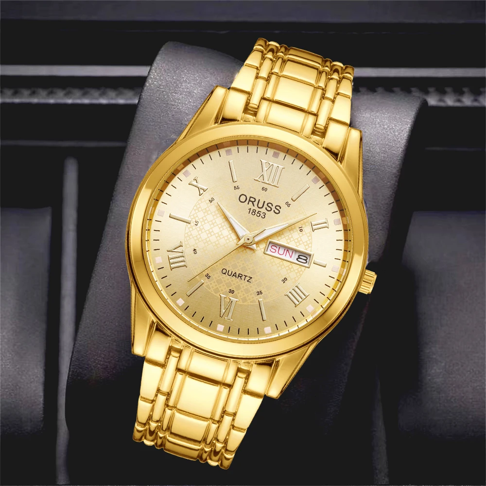 Hochwertige, atmosphärische, hochwertige Uhr, Persönlichkeit, Modetrend, klassischer Doppelkalender, langlebiger Trend, hübsche Uhr mit Stahlarmband