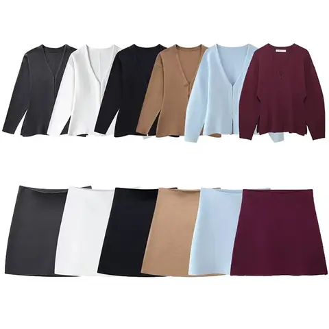 Willshela, conjunto de 2 piezas a la moda para mujer, chaqueta con una botonadura y falda Midi de cintura alta con cremallera trasera Vintage, conjunto de faldas elegantes para mujer