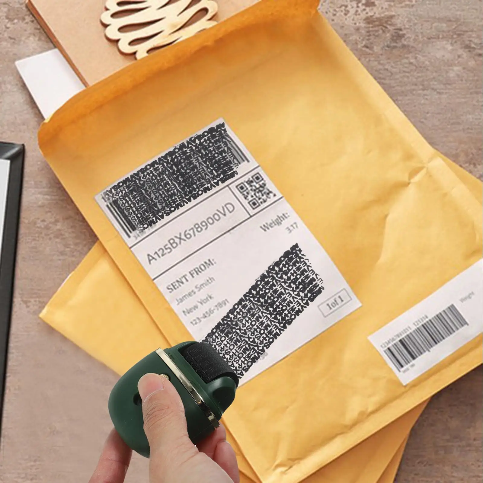 Stamp Roller Easy to Carry Identity Protection Slim Light Weight Security Address Blackout Plastic Portable