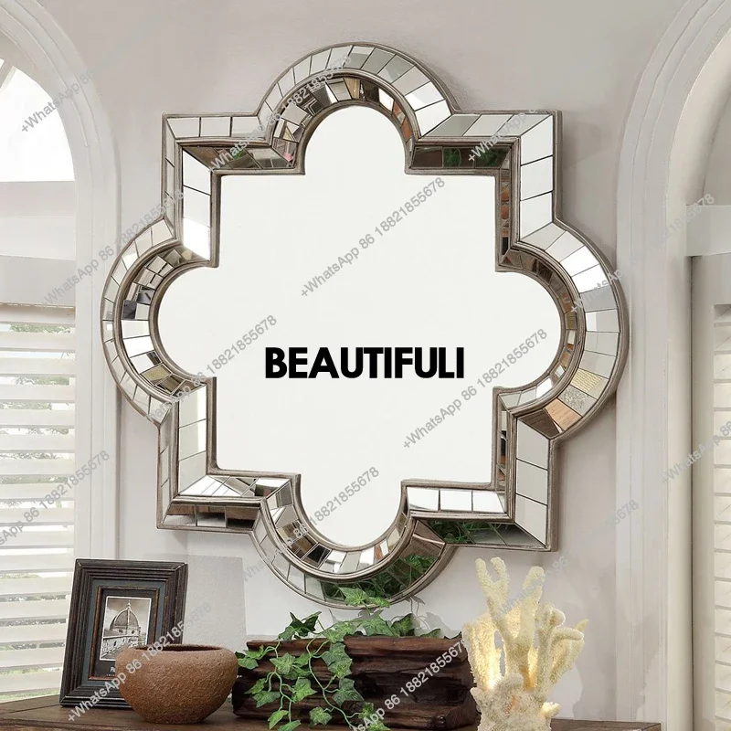 

Bedroom dressing mirror large makeup bathroom mirror special-shaped entrance corridor creative decorative mirror