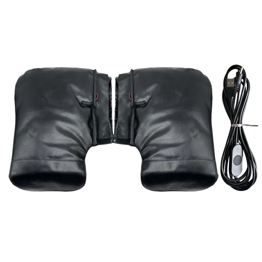 

Electric Heating Handlebar Gloves Waterproof Cycling Hands Warmer Gloves 3 Levels Setting Reflective Snowmobile Bike Accessories