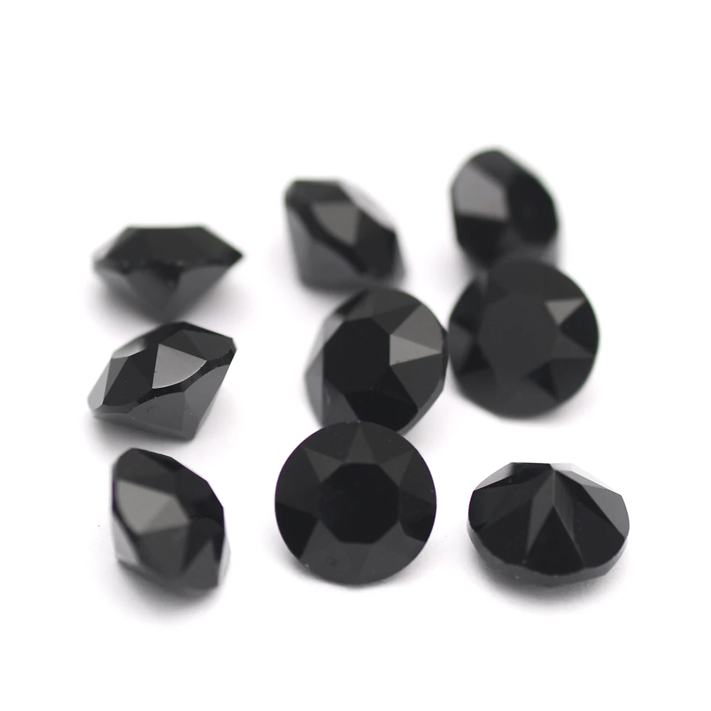 CTPA3bI Black 10pcs Different Shape Glass Loose Glue On Nail Art Rhinestones Pointback Jewels Making Beads Gems For Garment