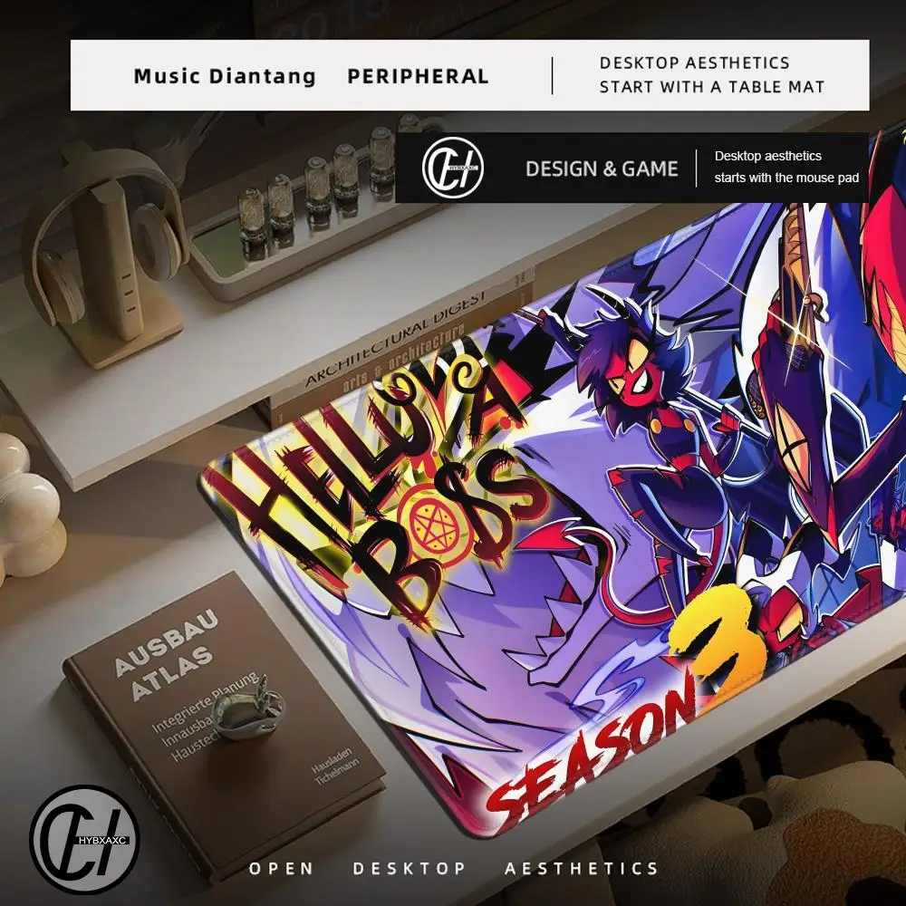 لوحة ماوس لونا Helluva-Boss لوحة المفاتيح Bilitzo Stolas حصيرة مكتبية ملحقات ألعاب الماوس مكاتب الكمبيوتر الحصير منصات الماوس