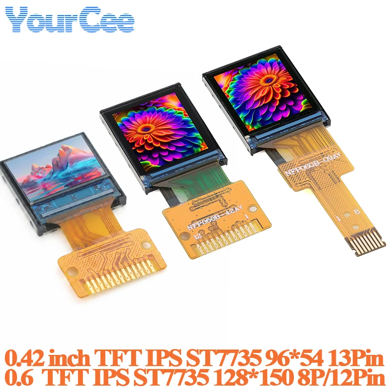 TFT Display HD IPS LCD Bare Screen Color Display ST7735 Driver Serial Port Screen 0.42 Inch 96*54 0.6 Inch 128*150