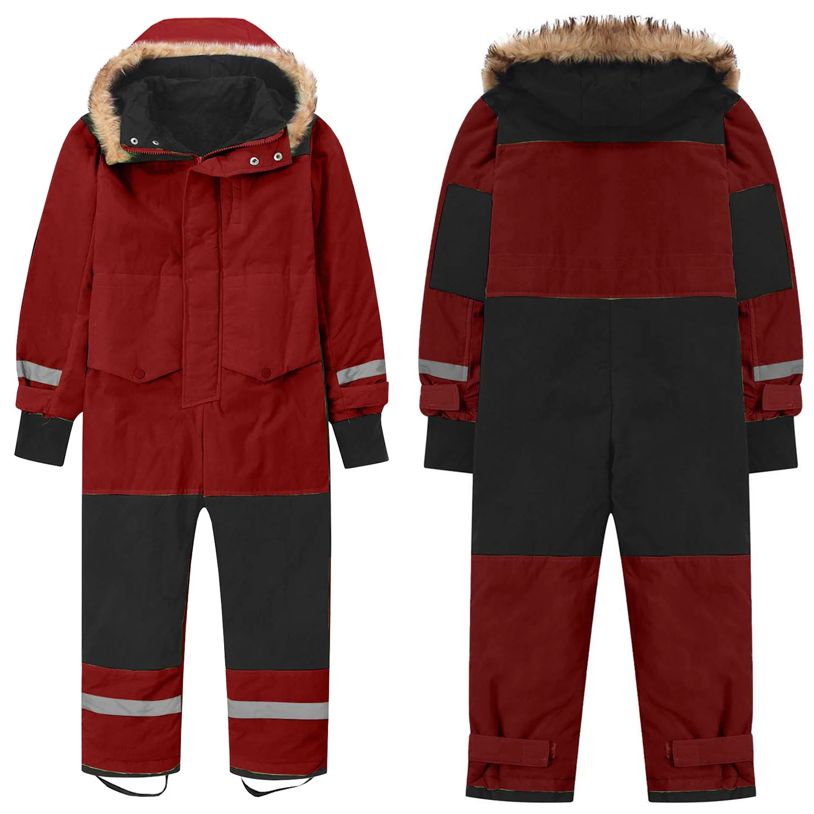 

One-Piece Snowboarding Wear,Children's Ski Suits,Fur Collar Hood Thick Snowsuits,Windproof Warm Winter Girls Boys Skiing Clothes
