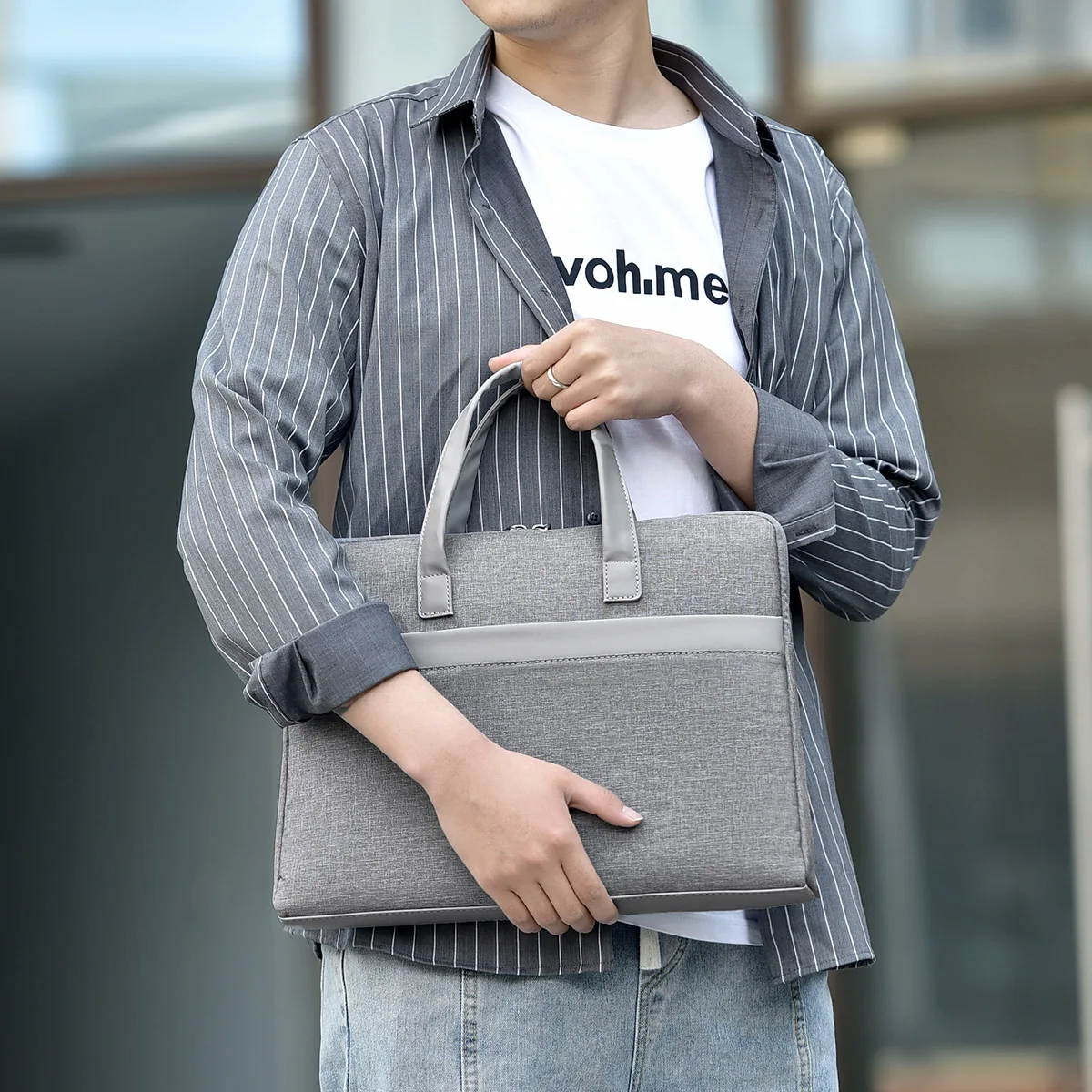 حقيبة كمبيوتر محمول عصرية - تصميم بسيط، حقيبة أعمال - مثالية للمدرسة والسفر والمكتب والتنقل اليومي