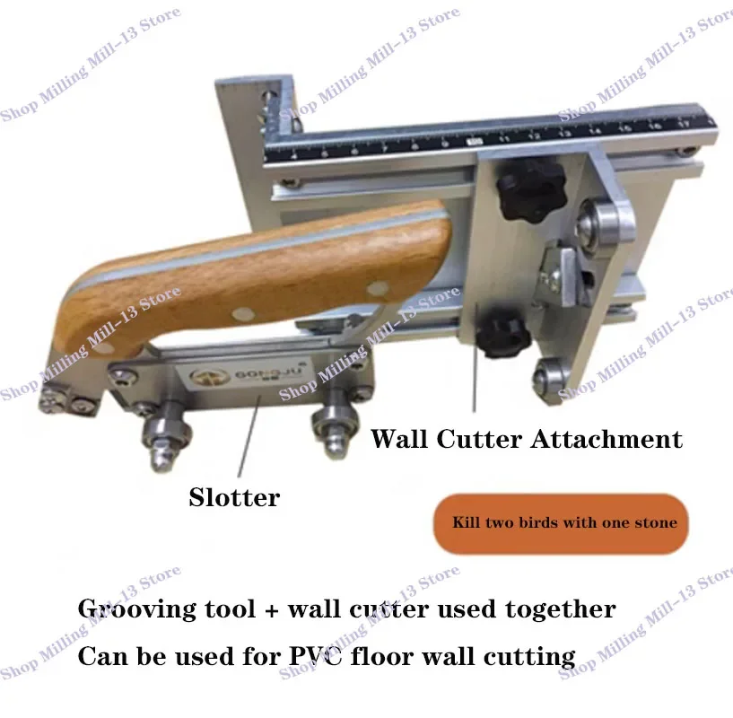 New Pvc Plastic Floor Construction Tools Small Slotter Rubber Carpet Slotting Machin Wall Cutting Accessories 1 Set