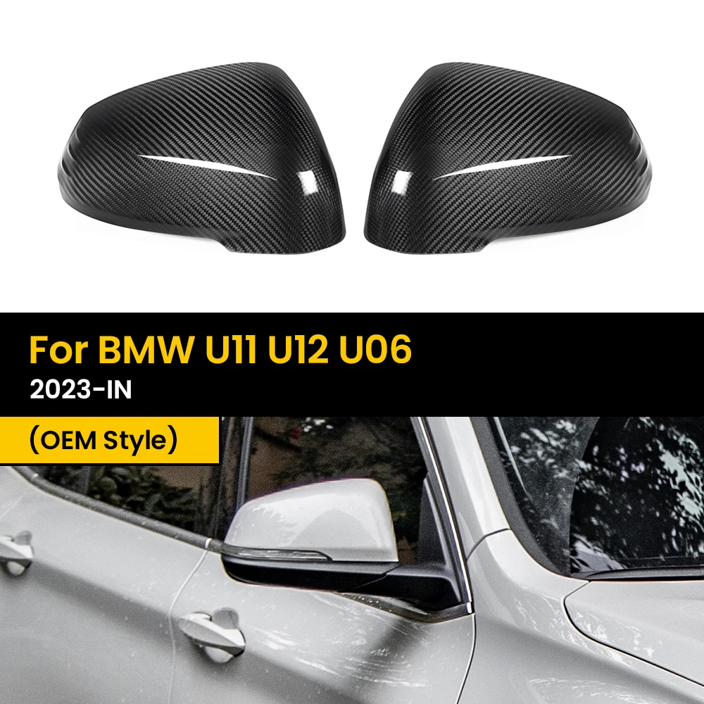 

For BMW U11 U12 U06 2023-IN OEM Style Real Dry Carbon Fiber Side-door Rear View Mirror Caps Car Exterior Replacement