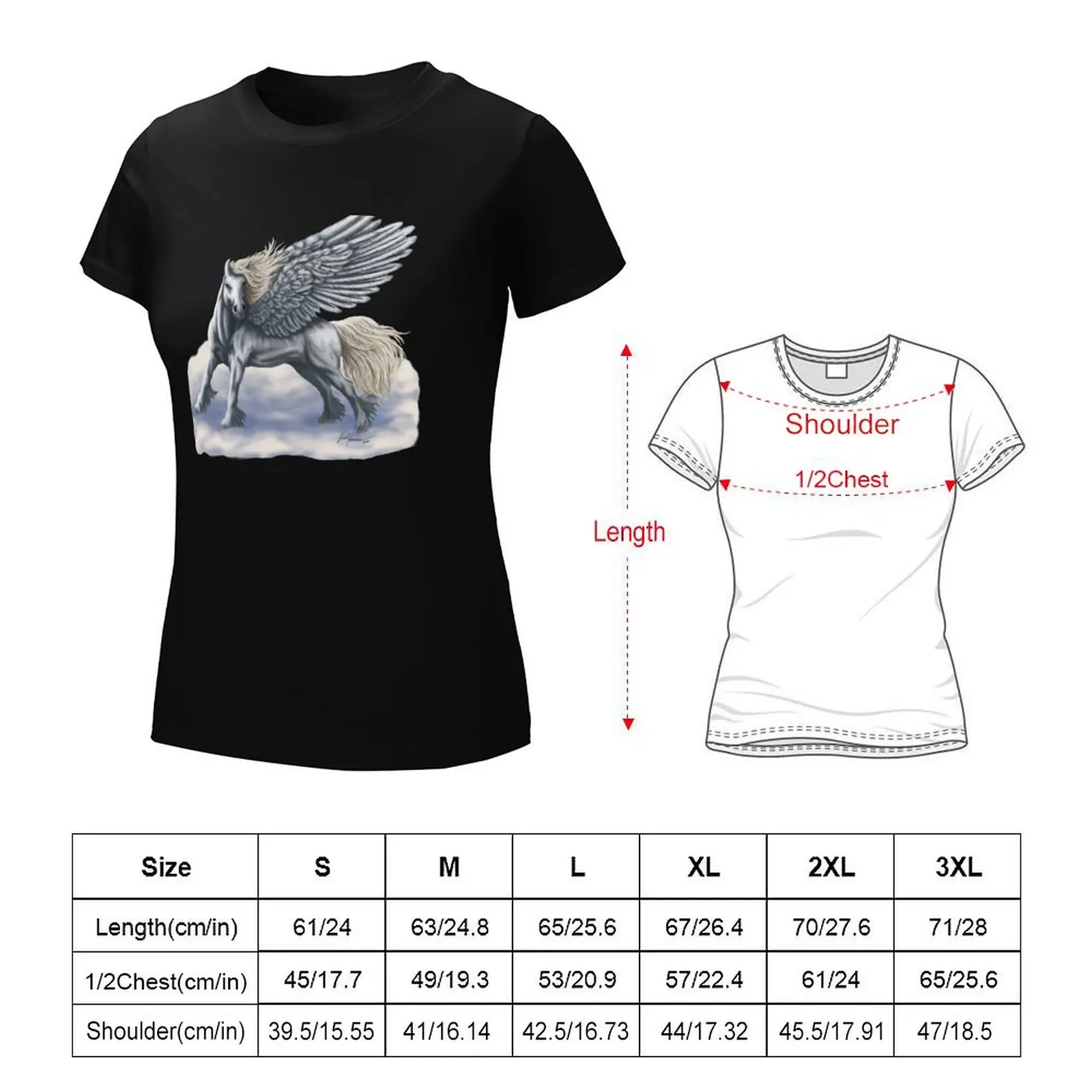 The Divine Pegasus T-Shirt summer top funny tees oversized black t-shirts for Women