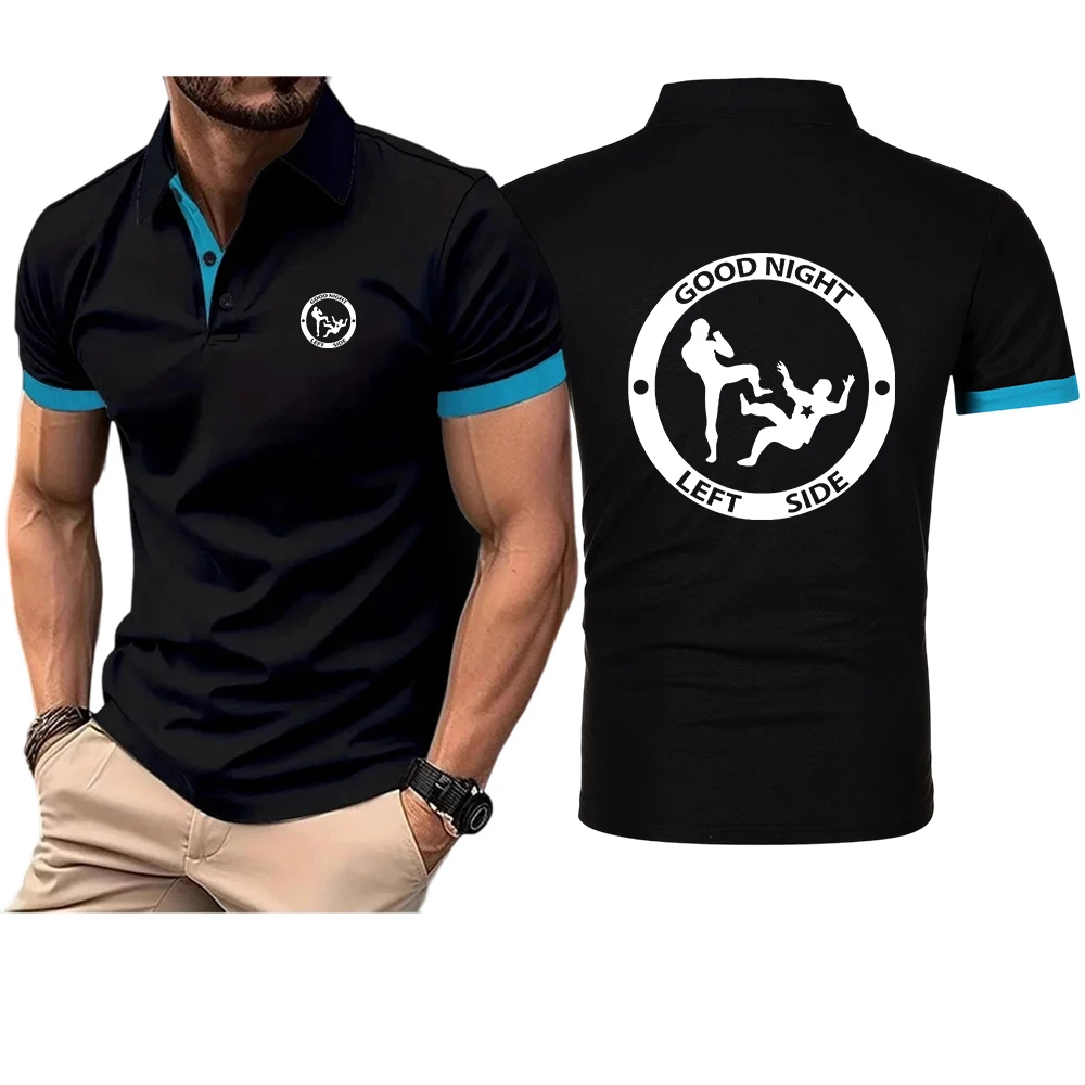 Herren-Poloshirt „Good Night Left Side“, schnell trocknend, einfarbig, Sommer-Sport-T-Shirt mit elastischem Kragen und kurzen Ärmeln