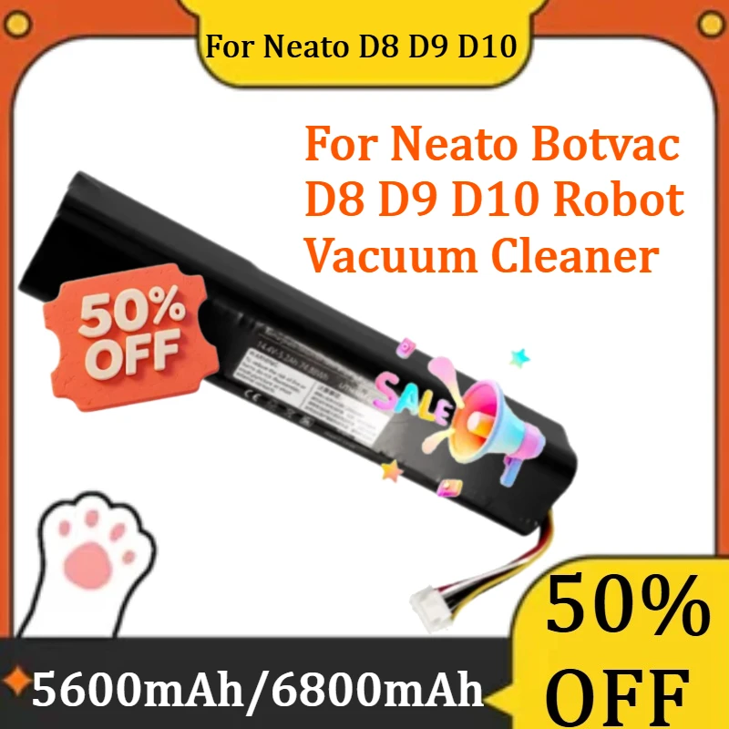 

For Neato Botvac D8 D9 D10 Robot Vacuum Cleaner New 14.4V 4200mAh/5600mAh/6800mAh High Quality Sweeping Robot Battery