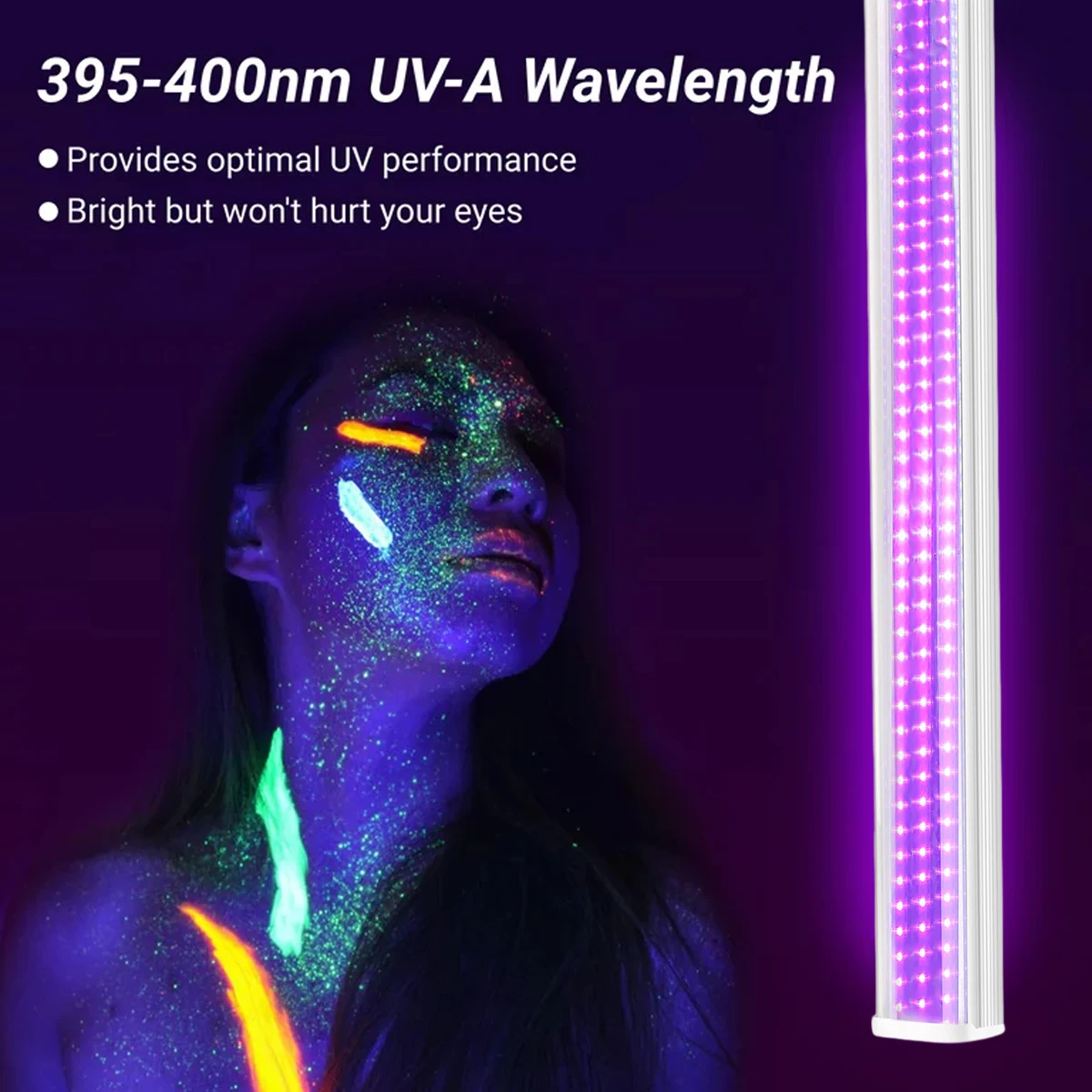 144 LED UV Glow Black Light Bar 25W 52cm Blacklight for Party Disco DJ Halloween Birthday Decor Bedroom Body Pain Poster