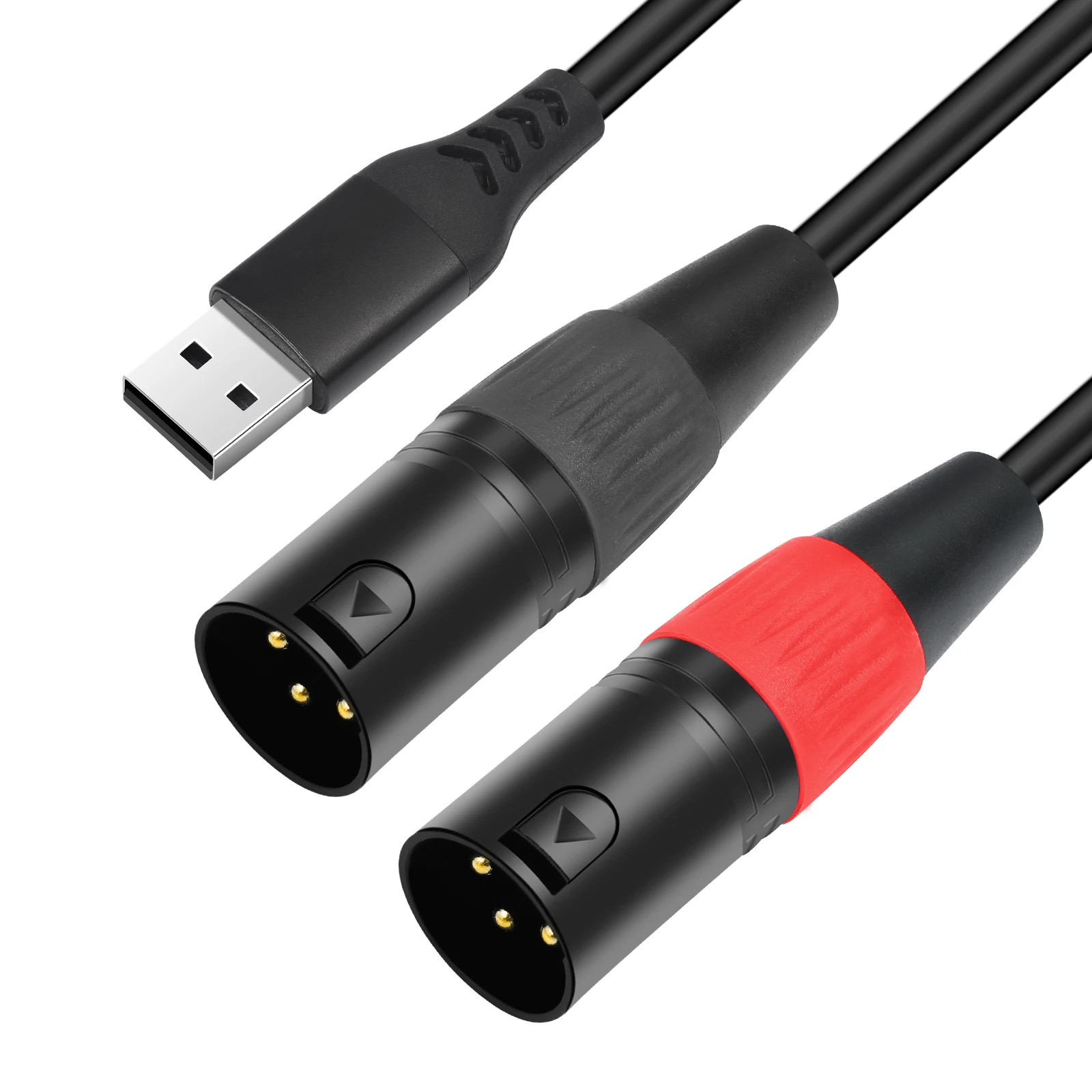 

1/2/3 м USB-кабель с двойным выходом XLR, USB A-двойной XLR-папа, аудиокабель для усилителя мощности динамика