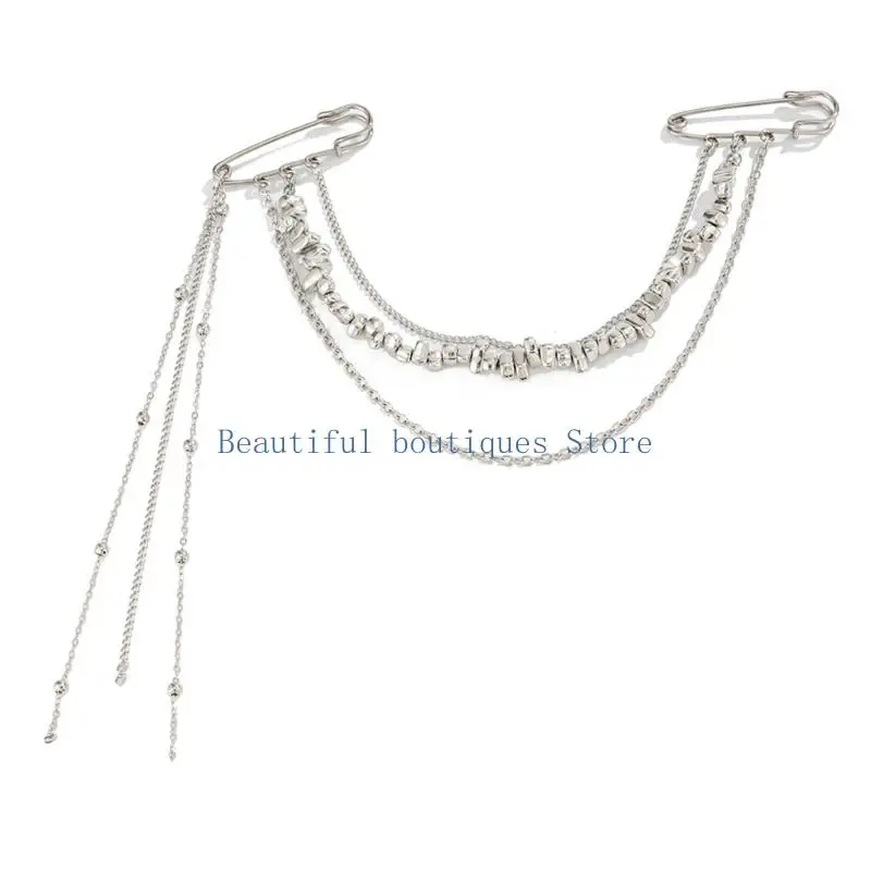 U4LF Versatile Metallic Brooch For Goth And Alternative Fashion Enthusiasts